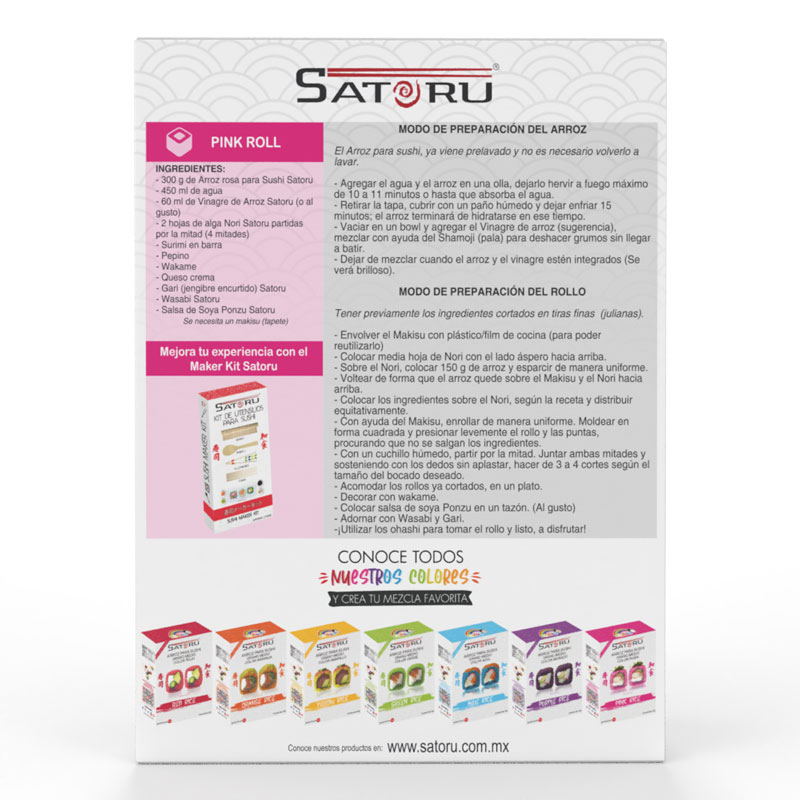 Arroz Para Sushi Rosa 300 grs. SATORU