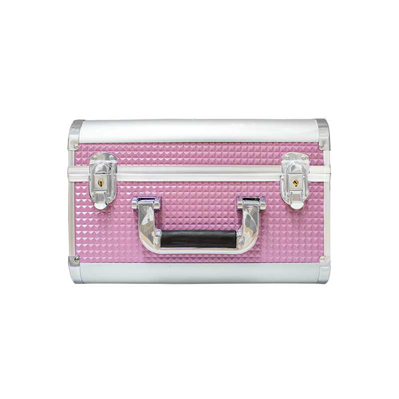 Neceser Profesional Rosa Cudrados Organizador Portátil PVC Aluminio