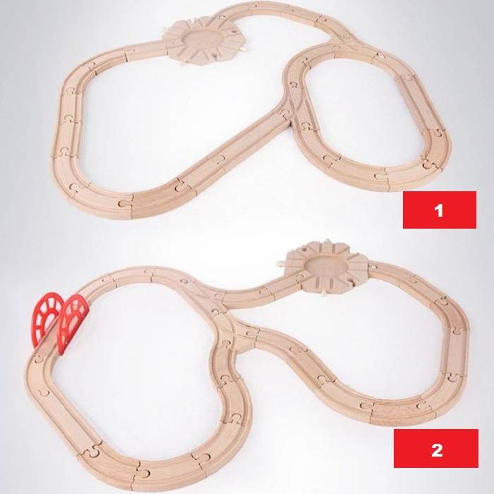 Juguete Didáctico Educativo Pista Ferrocarril & Tren De Madera 108 piezas