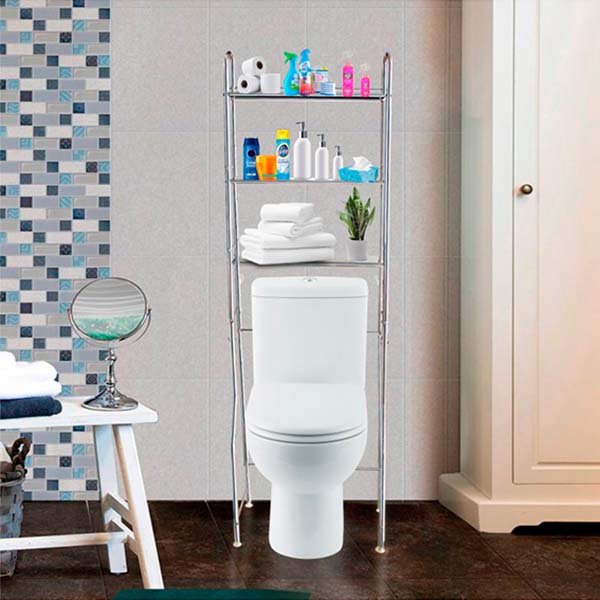 Organizador estante para baño 3 niveles acero inoxidable