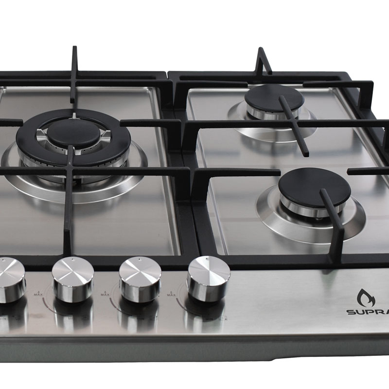 Parrilla de 5 quemadores SUPRA 5Q-PS-76 parrilla de gas empotrable en 76 cm con cubierta de acero inoxidable