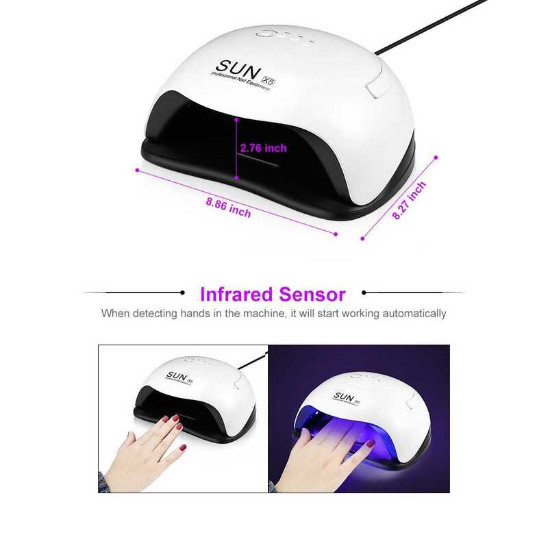 Lampara secador  de uñas SUN 5 X secador de uñas profesional,curado de uñas lampara led uv