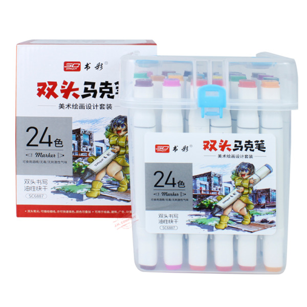 Set 24 Plumones Profesional Doble Punta Pantone Rotulador C06-1