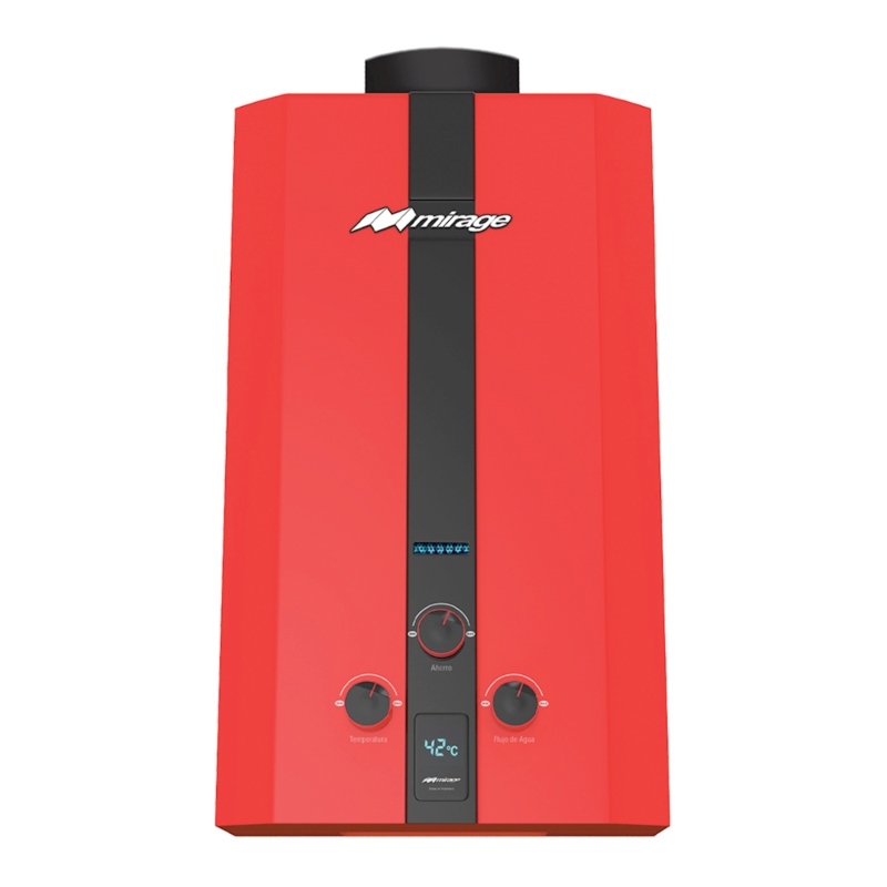 Calentador de Agua Mirage Flux Gas LP Rojo MBF16NB 2 Servicios END16**