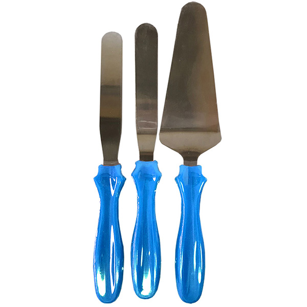 Aleissi 3pz Espatula Recta Angular Y Pala Pastelera Acero Azul