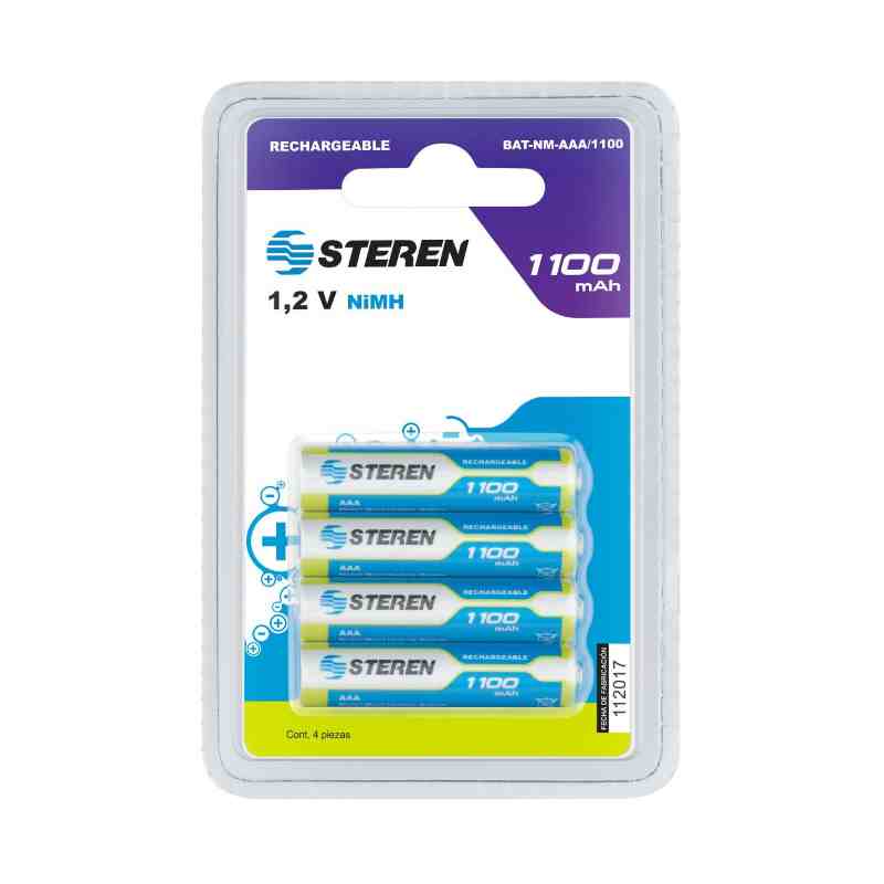 Paquete De 4 Pilas Recargables De Alta Capacidad  Aaa  Nimh 