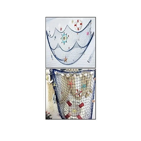  Red De Pesca Decorativa De Estilo Mediterrán (Azul)