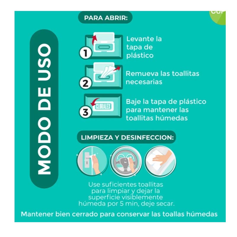 Toallitas Desinfectantes De 360 Piezas Cloralex