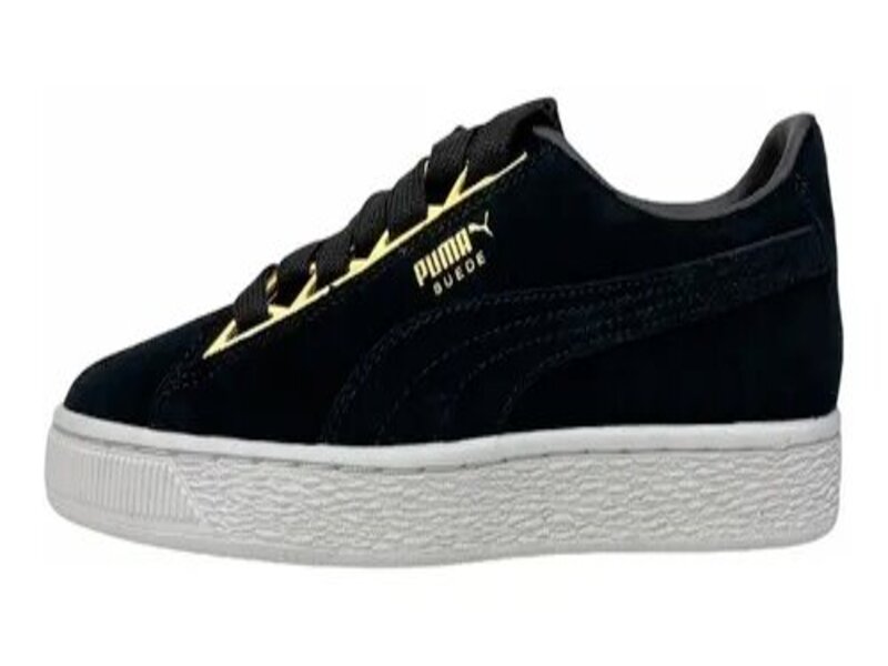 Tenis Puma Suede Jewel Color Negro, Dorado Unisex