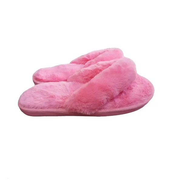 Pantufla Chancla Sandalia De Piso Huaraches Peluche (Rosa)