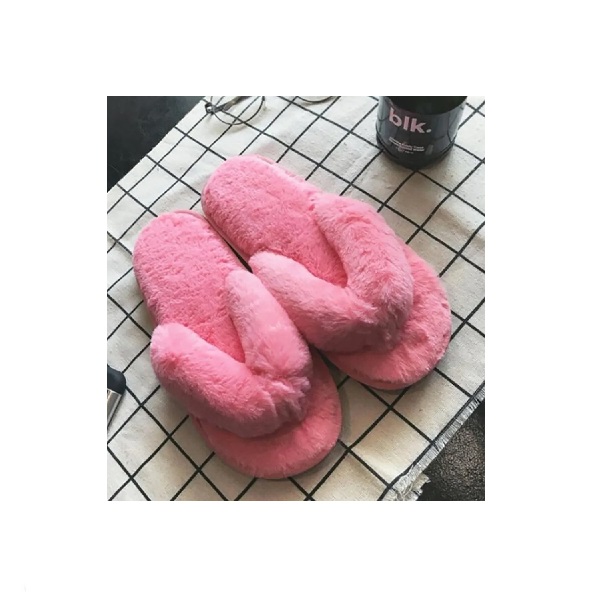 Pantufla Chancla Sandalia De Piso Huaraches Peluche (Rosa)