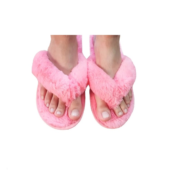 Pantufla Chancla Sandalia De Piso Huaraches Peluche (Rosa)