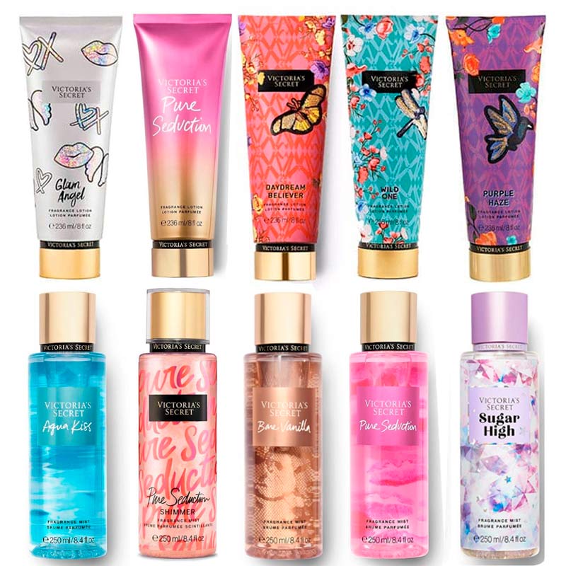 Victoria's Secret 10 Piezas  Cremas corporales Body Locion y fragancia mist 