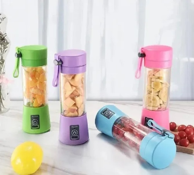 Licuadora Portatatil Termo Recargable Usb Con Agarradera Gym 