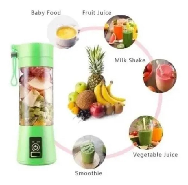 Licuadora Portatatil Termo Recargable Usb Con Agarradera Gym 