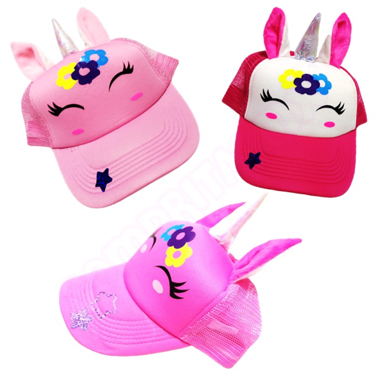 GORRA UNICORNIO 3D CON OREJITAS Y CUERNOS 