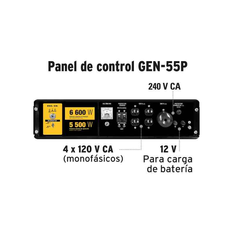 Planta De Luz Generador Eléctrico A Gasolina 13hp 5,500 W