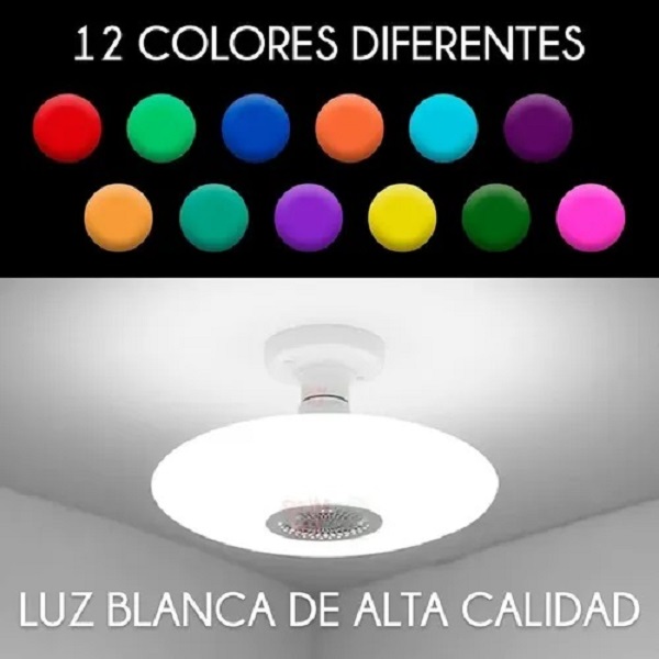 Bombilla LED Inteligente y Bobina Bluethooth, 10W RGB Foco LED con Control Remoto, E27, 24 RGB Colores, Luz Ambiente Regulable para Hogar, Bar, Fiesta.