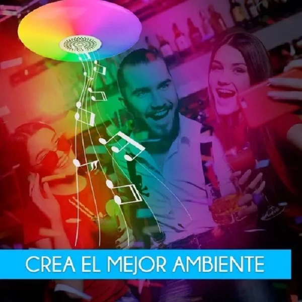 Bombilla LED Inteligente y Bobina Bluethooth, 10W RGB Foco LED con Control Remoto, E27, 24 RGB Colores, Luz Ambiente Regulable para Hogar, Bar, Fiesta.