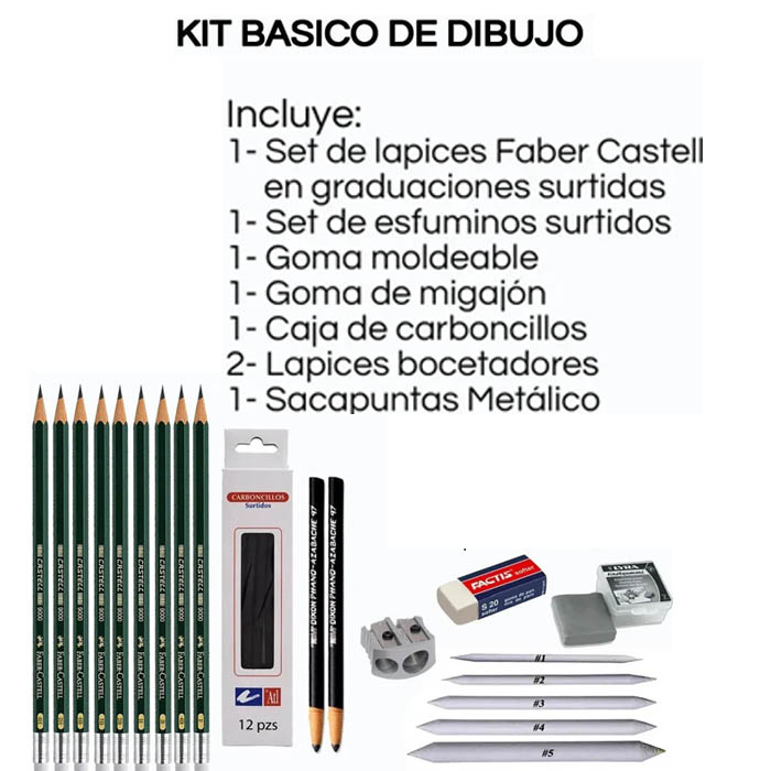 Regalo + Lapices Faber Castell Dibujo Esfuminos Carboncillos