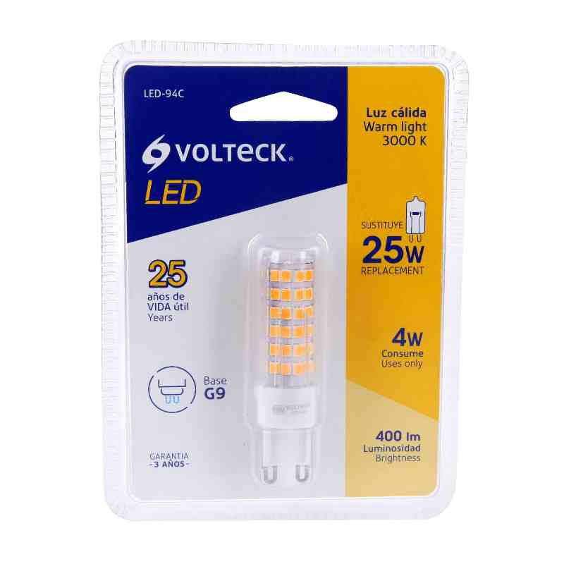 Lámpara De Led, 4 W, Base G9, Foco Cápsula, Luz Cálida