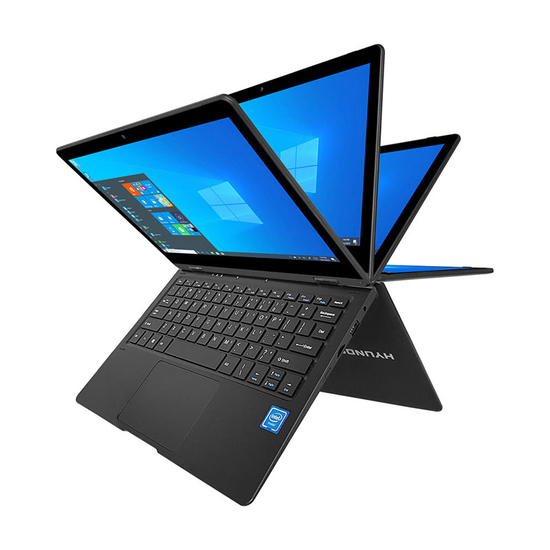 Laptop Hyundai 2 en 1 HyFlip 11.6 Apollo Lake , 4GB RAM, 64GB Storage, Touch Screen, Windows 10 Pro, WiFi, Negro 