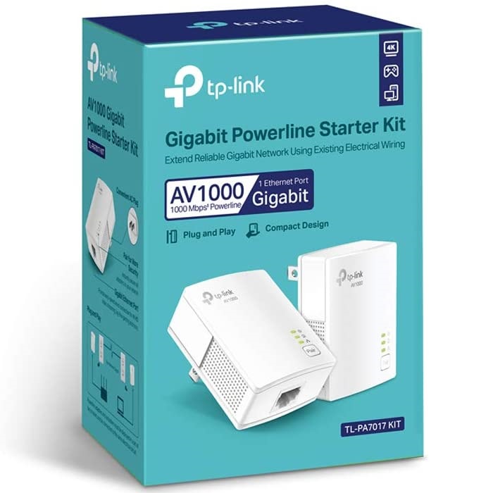 Kit Repetidor Powerline AV1000 Gigabit Ethernet Tp-Link TL-PA7017 KIT.