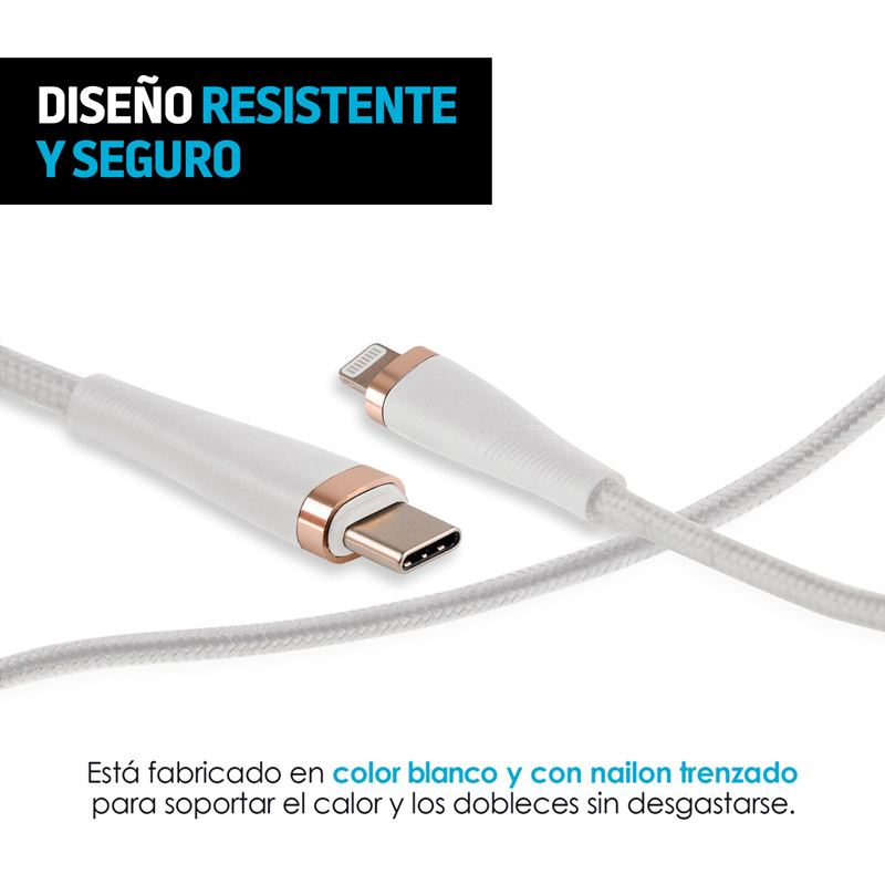 Cable para iPhone Lightning a USB C con Certificado MFI Redlemon