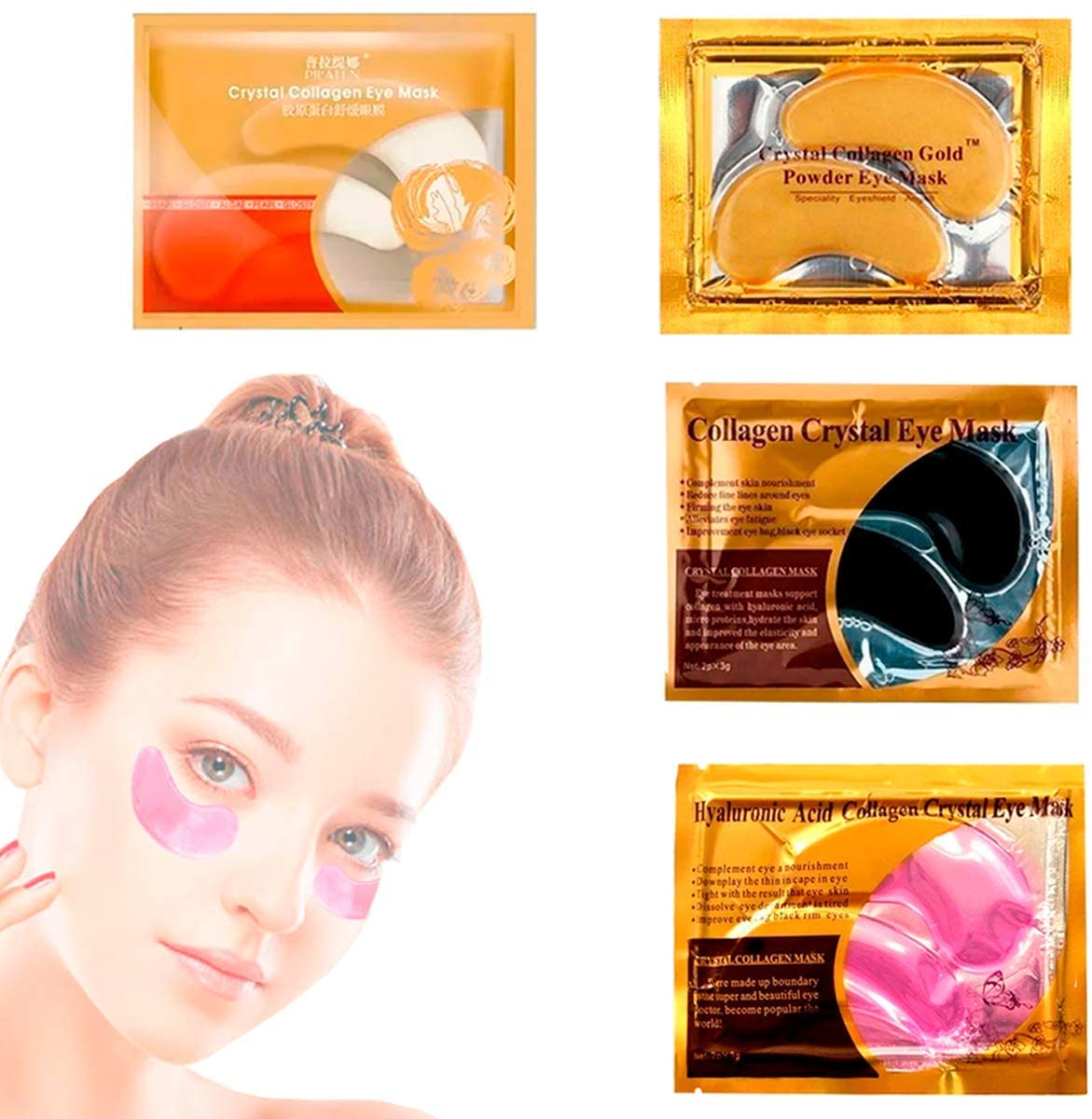 Set 40 Parches Pilaten Ojos Colágeno, Aloe Vera, Rosas y Oro Hidratación Mejora la Apariencia Debajo de los Ojos