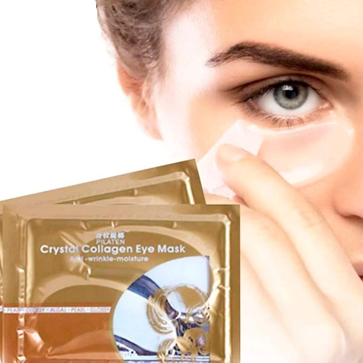 Set 40 Parches Pilaten Ojos Colágeno, Aloe Vera, Rosas y Oro Hidratación Mejora la Apariencia Debajo de los Ojos