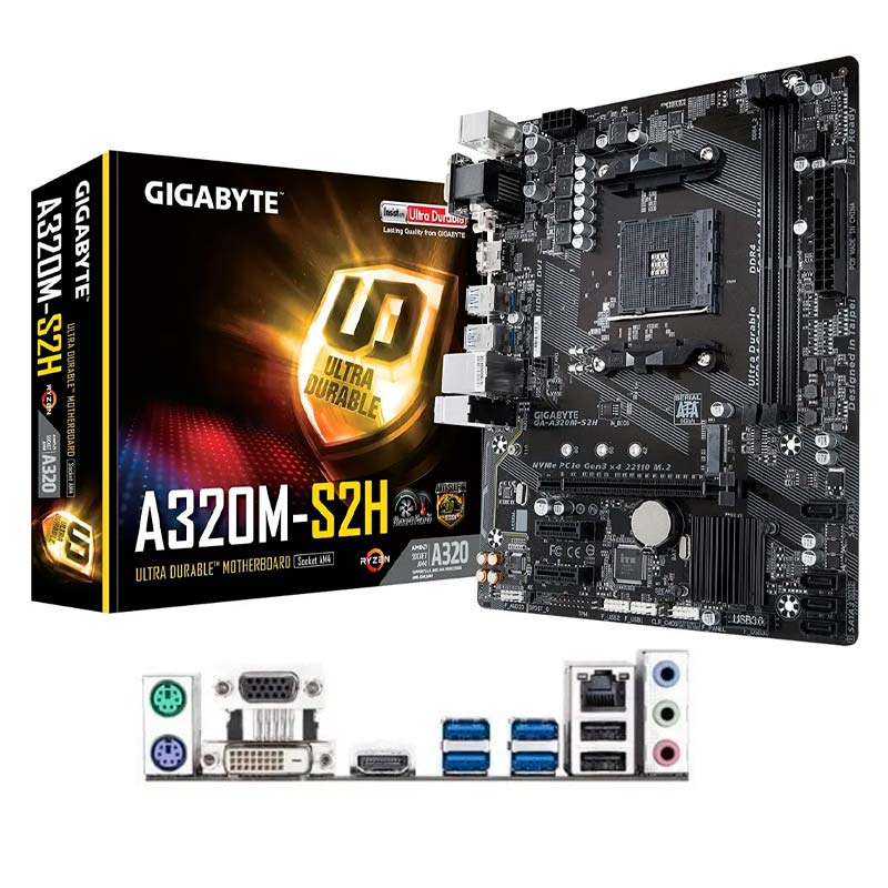 Tarjeta Madre Gigabyte Ga-a320m-s2h Socket Am4 Para Ryzen