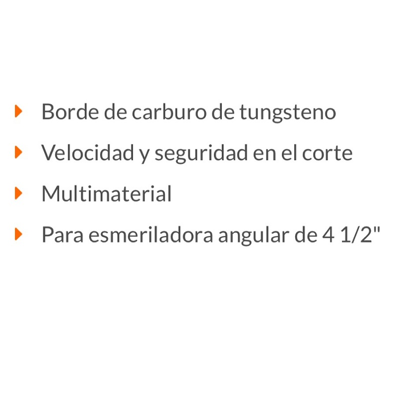 DISSCO PARA CORTAR MADERA CON ESMERILADORA ANGULAR DE 4 1/2 TRUPER 