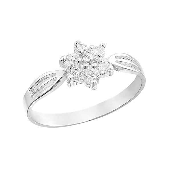 Anillo Mini para Niña Solitario en Estrella con Circonia de Plata .925 + Obsequio