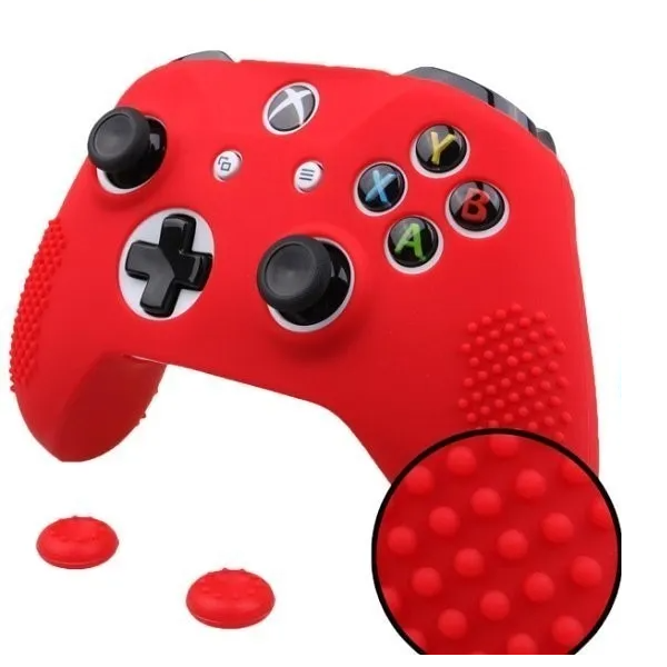 Funda Silicón Xbox One Control Y Thumb Grips Protector Goma (Rojo)
