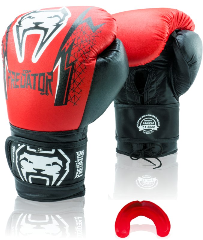 Guantes de box RUSH  PREDATOR SPORT Kick Boxing y Protector BUCAL  