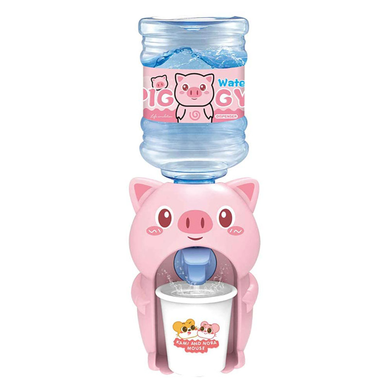 Mini dispensador de agua para niños adorable cerdo máquina de agua divertido juguete de agua para niños (rosa)