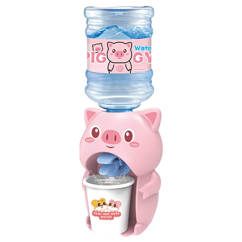 Mini dispensador de agua para niños adorable cerdo máquina de agua divertido juguete de agua para niños (rosa)