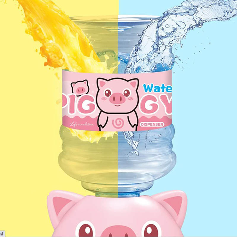 Mini dispensador de agua para niños adorable cerdo máquina de agua divertido juguete de agua para niños (rosa)