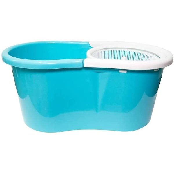 Cubeta Magic Mop con Cepillo, Mopa para Vidrio - 4 Mopas de Repuesto y Sujetador de Pared (Azul)
