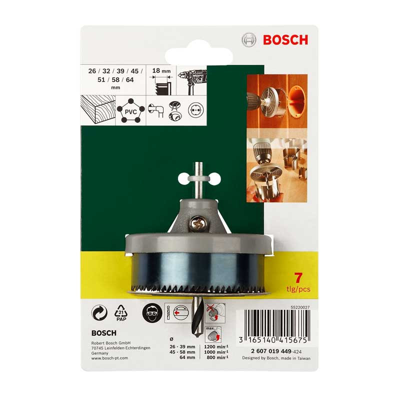 Juego De 7 Brocasierras Bimetal Para Madera Bosch