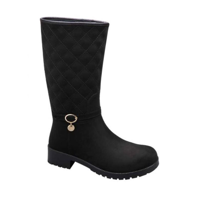 BOTA DE LLUVIA PARA MUJER COLOR NEGRO PINK BY PRICE SHOES 1558