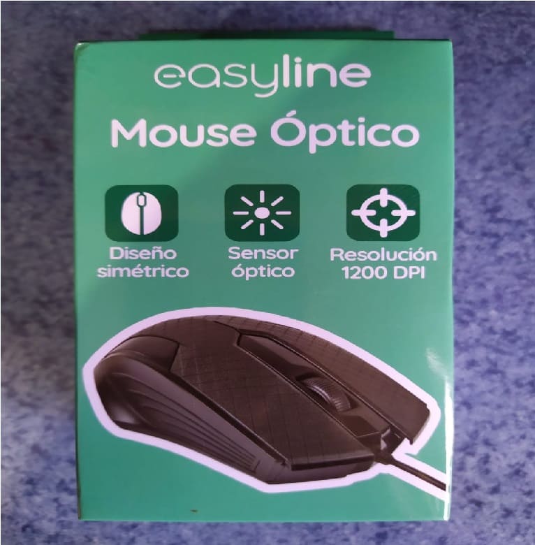MOUSE OPTICO EASY LINE 1200 DPI WIN XP VISTA/7/8/8.1 MAC OS X USB NEGRO CABLE USB EL-994121 OFICINA