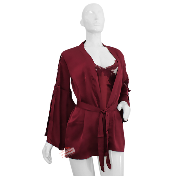 Conjunto Bata + Camison Tanga Para Dama Satin Lenceria 1925