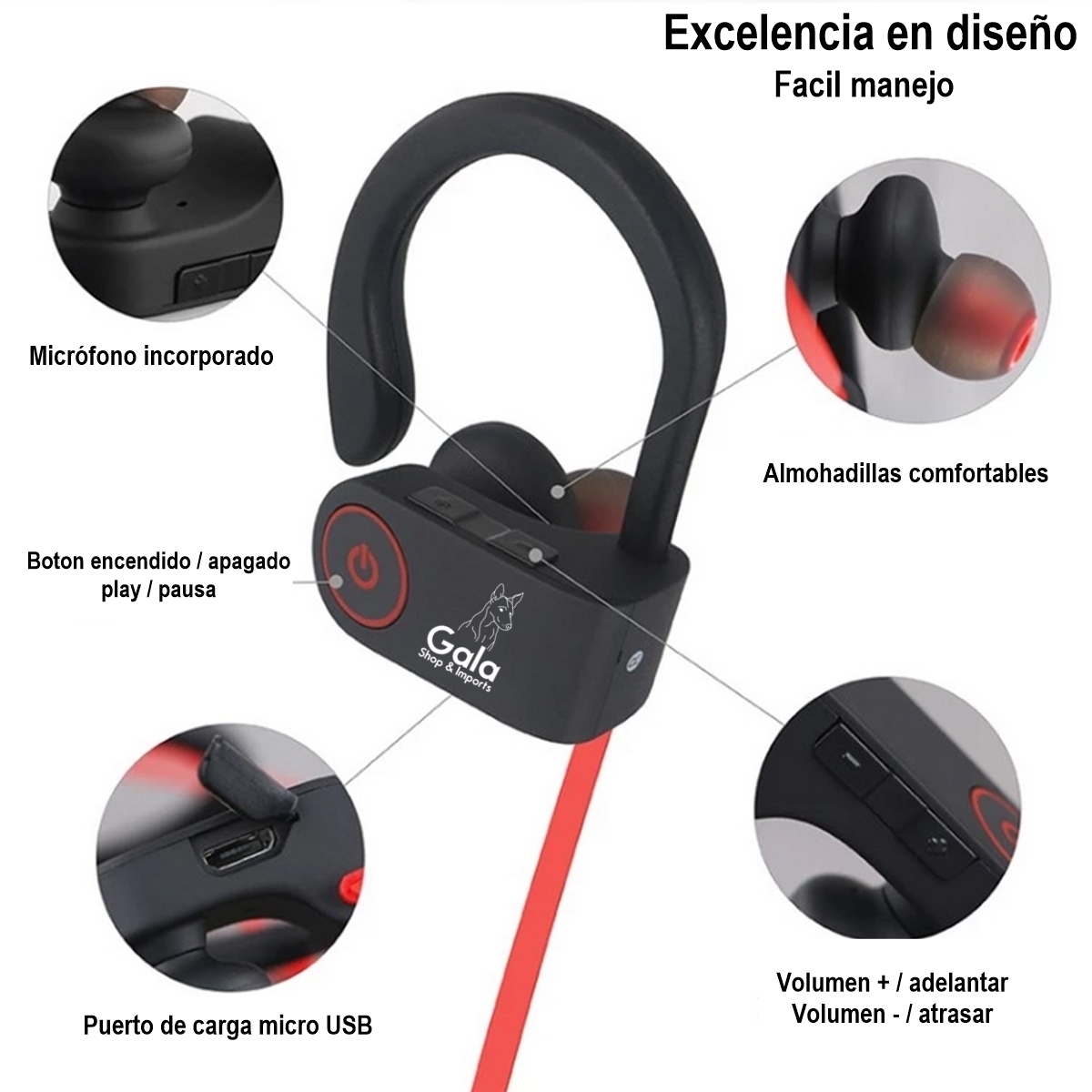 Audífonos Deportivos, modelo U8HD, negro