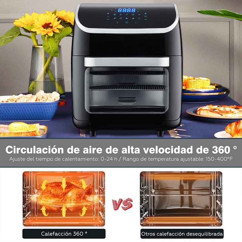 Horno Freidora De Aire Electrico 12L Con 18 Accesorios 120V