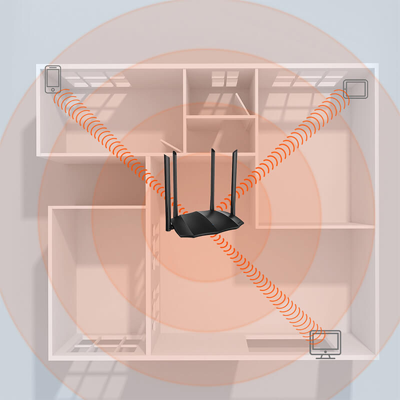 Router De Doble Banda Tenda Ac8 Wifi Gigabit Negro 100v/240v