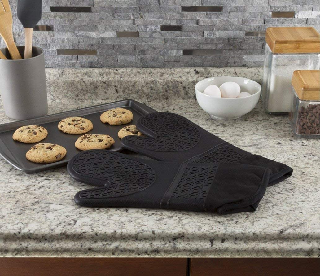 Guantes de silicona Timotech resistentes al calor con forro interno de algodón