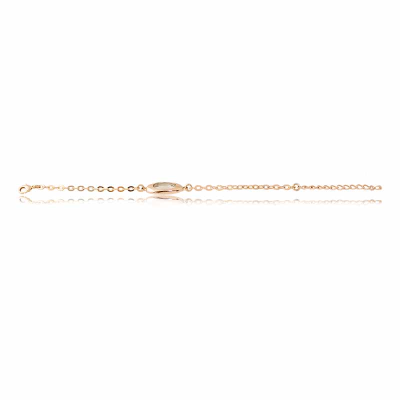 Pulsera brazalete mujer eslabonada con detalle ovalo al centro oro 18k laminado