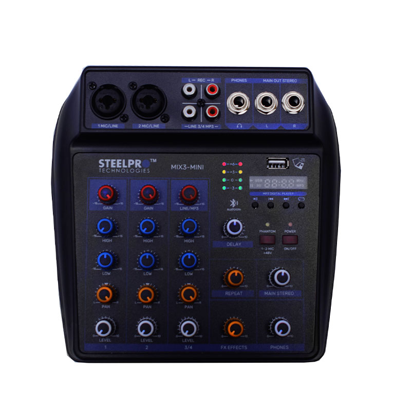 Mezcladora 4canales Bluetooth E Interfaz De Sonido Steelpro