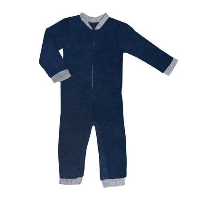 Pijama ultrasuave de microfibra para bebé (mameluco) Azul